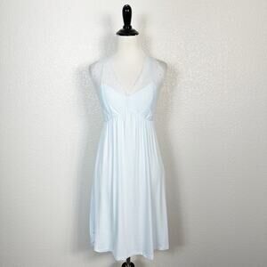 Aspen Dream Women’s Nora Bamboo Babydoll Chemise Nightgown in Blue Size Large